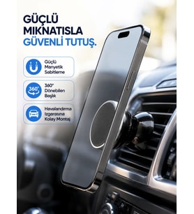 Araç İçi Telefon Tutucu Mıknatıslı Havalandırma Izgarası Telefon Standı