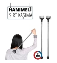 Mey İthalat® Hanımeli Metal Teleskopik Paslanmaz Çelik Sırt Kaşıyıcı (2'li Lüks Set) 714307