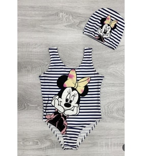 Mickey Baskılı Kız Çocuk Boneli Lacivert  Mayo 575