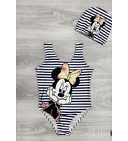 Mickey Baskılı Kız Çocuk Boneli Lacivert  Mayo 575