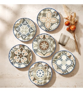 GÜRAL PORSELEN Camelia Harmony Coffee 6 Parça 20 cm Pasta Takımı 4270