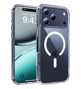 Coverzone iPhone 17 ile uyumlu K?l?f Crystal Clear Magsafe ile uyumlu Wireless ?arj �zellikli ?nce Hissiyat Kamera Lens Korumal? Sert Plastik ?effaf K?l?f (iPhone 17)