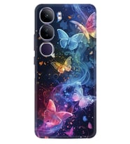 Vivo V40 Lite Kılıf Boutique Baskılı Resimli Neon Kelebekler Pcode -092