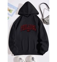 Unisex Philadelphia Baskılı Sweatshirt (Siyah)
