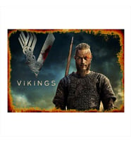 Vikings Desenli Ahşap Tablo