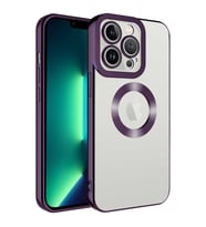 Lexroo iPhone 12 Pro Kılıf Kamera Korumalı Logo Gösteren Omega Kılıf - Derin Mor