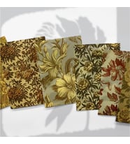 A6 (10,5x14,8 cm) Eskimiş Çiçekler Temalı 6’lı Kağıt Seti  Journal, Scrapbook, Defter Süsleme (Çok Renkli)