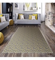 Gri Desen Gold Yaprak Desenli Yıkanabilir Kaymaz Taban Leke Tutmaz Modern Salon Halısı ve Yolluk