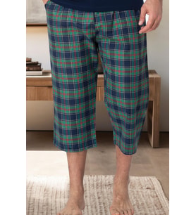 Mecit 3005 Lacivert Ekoseli Erkek Kapri Pijama Altı