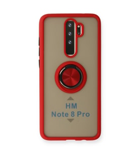 Redmi Note 8 Kılıf Montreal Yüzüklü Silikon Kapak - Kırmızı