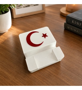 Ayyıldız Telefon Standı - Masa Telefon Tutucu - Tablet Standı - Minmal Tasarım 3D Baskı