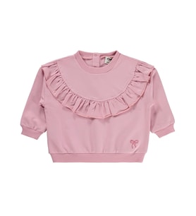 Civil Baby Fiyonk Nakışlı Fırfırlı 6-18 Ay Sweatshirt - Pembe