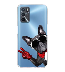 PrintiFy Oppo A16 ile Uyumlu Köpek 2 Kamera Korumalı Şeffaf Kılıf