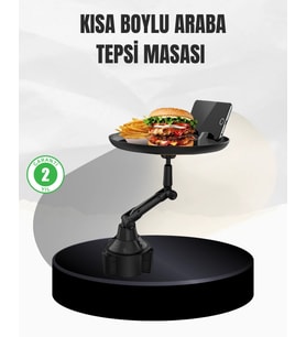 Universal Araç İçi Bardaklık Tepsisi 9 İnç Yemek Alanı ve Telefon Standlı