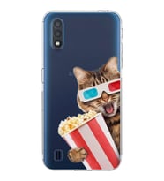 PrintiFy Samsung Galaxy A01 ile Uyumlu Kedi 1 Kamera Korumalı Şeffaf Kılıf