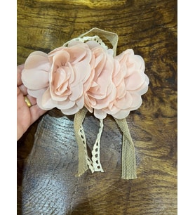 16X9 CM JÜP PÜSKÜLLÜ PUDRA PEMBE BROŞ YAKA İĞNESİ