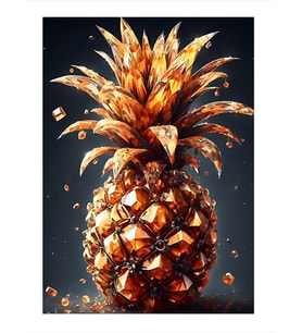 Kristal Ananas Tasarım Ahşap Tablo