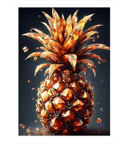 Kristal Ananas Tasarım Ahşap Tablo