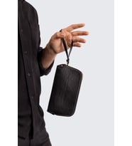 Unisex Siyah Hakiki Dana Derisi Bileklikli El Tutmalı Clutch Çanta