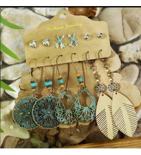 6 li ÇELİK KÜPE SETİ