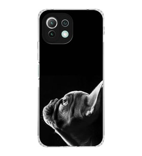 PrintiFy Xiaomi Mi 11 Lite ile Uyumlu Köpek 1 Kamera Korumalı Şeffaf Kılıf