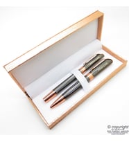 Wings İsme Özel Bronz Gold Kalem Seti  Roller + Tükenmez + İsme Özel Kutu (Karışık)