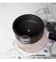 Sipahi Marble Bazalt Siyah Silindir Lavabo