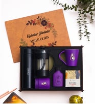 Kahve Sever Kadınlar Günü Premium Hediye Seti – French Press, Kahve ve Kupa - Mor