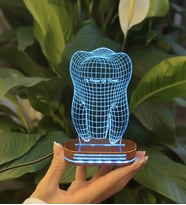 Diş Hekimlerine Özel  3D Led Lamba (Mavi)