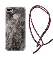 General Mobile GM8 Go GM9 GM20 Pro Plus Kılıf Boyun Asklı Rasta Silikon Gri Mermer 1376