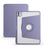 Apple iPad Pro 11 2024 Uyumlu Kılıf Zore Termik Kalem Bölmeli Dönebilen Standlı Kılıf (Koyu Lila)