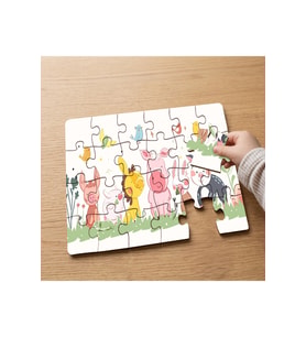 Sevimli Çiftlik Hayvanları Tasarımlı 24 Parça Ahşap Çocuk Puzzle