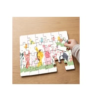 Sevimli Çiftlik Hayvanları Tasarımlı 24 Parça Ahşap Çocuk Puzzle