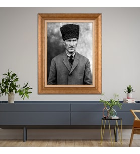 Altın Varaklı Paspartulu Çerçeveli Tablo hb666