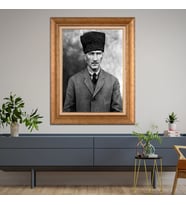 Altın Varaklı Paspartulu Çerçeveli Tablo hb666