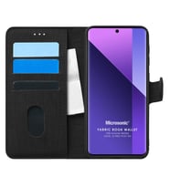 Microsonic Xiaomi Redmi Note 13 Pro Plus 5G Kılıf Fabric Book Wallet Siyah (Siyah)