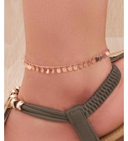 YUVARLAK SIRALI PULLU KLASİK GÜMÜŞ HALHAL (Bronz)
