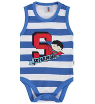 Civil Baby Superman Baskılı 3-18 Ay Çıtçıtlı Badi - Mavi
