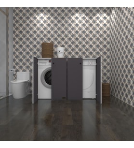 Kenzlife çamaşır&kurutma&bulaşık makinesi dolabı tatyanakare gri 90*140*60 kapaklı arkalıksız (Karışık)
