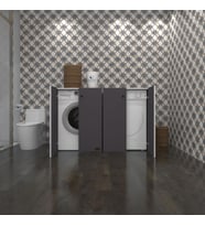 Kenzlife çamaşır&kurutma&bulaşık makinesi dolabı tatyanakare gri 90*140*60 kapaklı arkalıksız (Karışık)