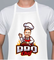 Kişiye Özel Barbekü Chef- Aşçı Karikatür Mutfak Önlüğü