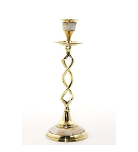 Tamamı Pirinçten Sedefli Şamdan