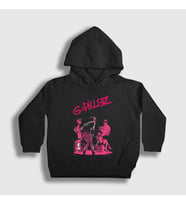 Presmono Unisex Çocuk Siyah Stage Gorillaz Kapüşonlu Sweatshirt 55015tt