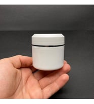 50 ml Plastik Krem Kutusu , 50 cc Beyaz Renkli Kapaklı Krem Kavanozu x 3 Adet