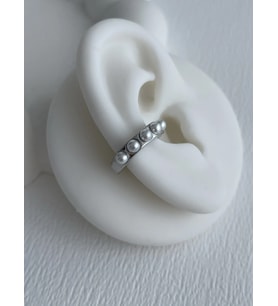 Özel Seri İnci Detaylı Gümüş Halka Earcuff