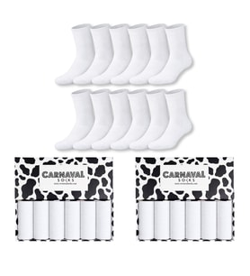Carnaval Terry Beyaz 12'li Eko Unisex Soket Çorap Seti