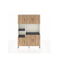 Arges Dolap 9 Raflı 6 Kapaklı 132x30x195 Aytaşı-Çam/Antrasit