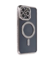 Apple İphone 14 Pro Kılıf Joke Simli Magneticsafe Kılıf - Gri