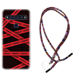 TCL 10L 10 Plus 10SE 20E 20SE 30 L7 Kılıf Boyun Asklı Rasta Silikon Danger 1372