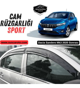 Dacia Sandero Mk3 2020 Sonrası Uyumlu Mugen Cam Rüzgarlığı Seti Piano Black 4'lü İthal Parlak Siyah